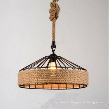 Popular industrial fancy hemp rope lamp Edison pendant light